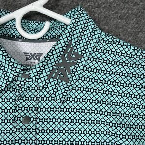 PXG Parsons Xtreme Golf Polo Shirt Mens S Green Geometric Performance